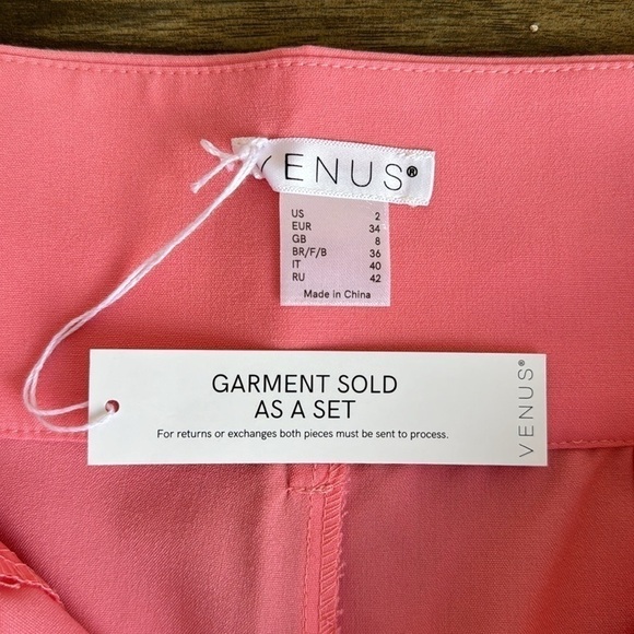 NWT Venus Straight Leg Belted Trousers in Pink, 2 - Picture 10 of 13